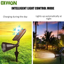 

RGB LED Spotlight Outdoor Waterproof Smart Light Control Sensor Solar Lawn Lamp Landscape Lighting 2200mAh Garden Path Light