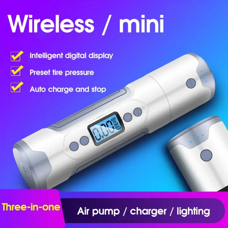 

6 In 1 Bicycle Pump Digital wireless smart charging car air pump portable handheld bicycle Car tire air pump electric air pump