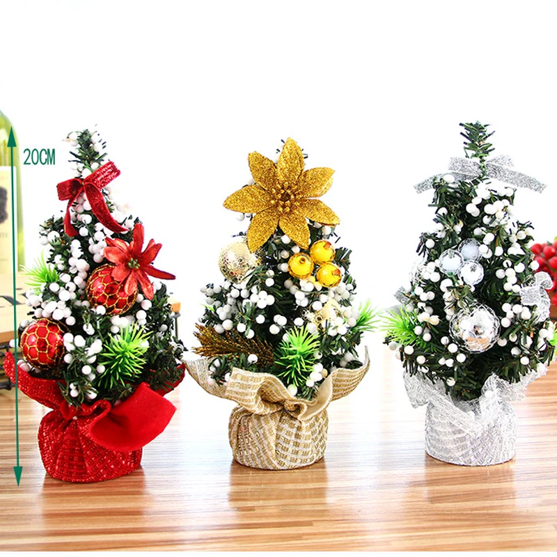 

Christmas Tree Multicolor Ball Pine Xmas Tree 20cm High Festival Party Wedding Birthday Desktop Table Home Artificial Ornaments