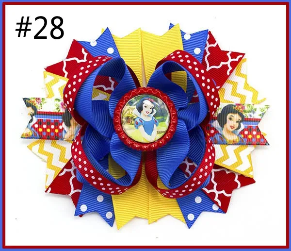 free shipping A.B.C.D.E 500pcs 5.5'' inspired hair bows popular cartoon hair bow with lined clips boutique girl hair bows-B