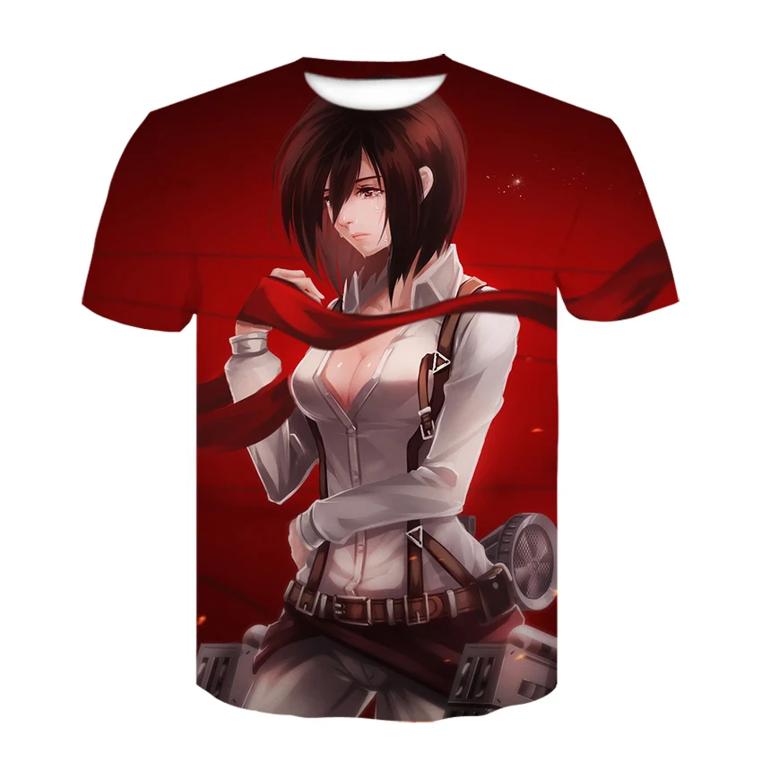 Лидер продаж Футболка унисекс с 3D принтом аниме Крылья Титанов Летняя футболка