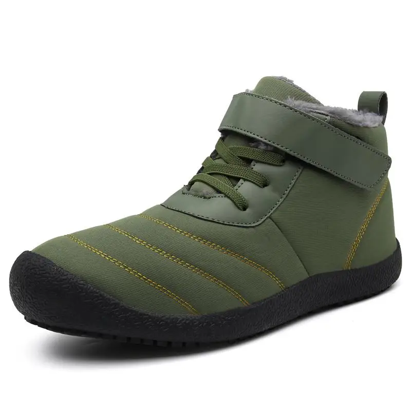 AGSan/теплые зимние ботинки; мужские Ботильоны; водонепроницаемая обувь; большие размеры 35-48; парные ботинки для влюбленных; плюшевые ботильоны зеленого цвета - Цвет: 920-green
