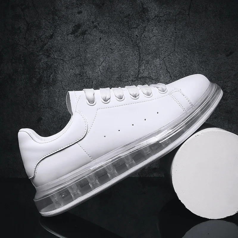 

[Couple shoes] 2020 spring and autumn new air cushion solid color simple board shoes trend fashion wild thick-soled casual shoes
