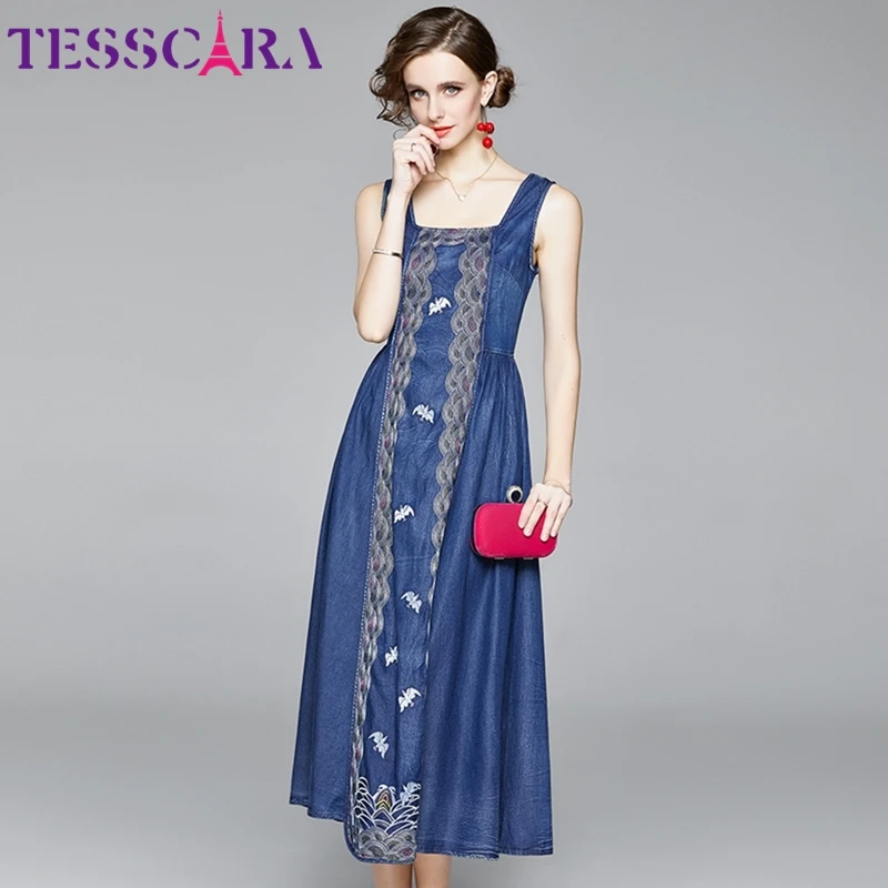 designer denim dress