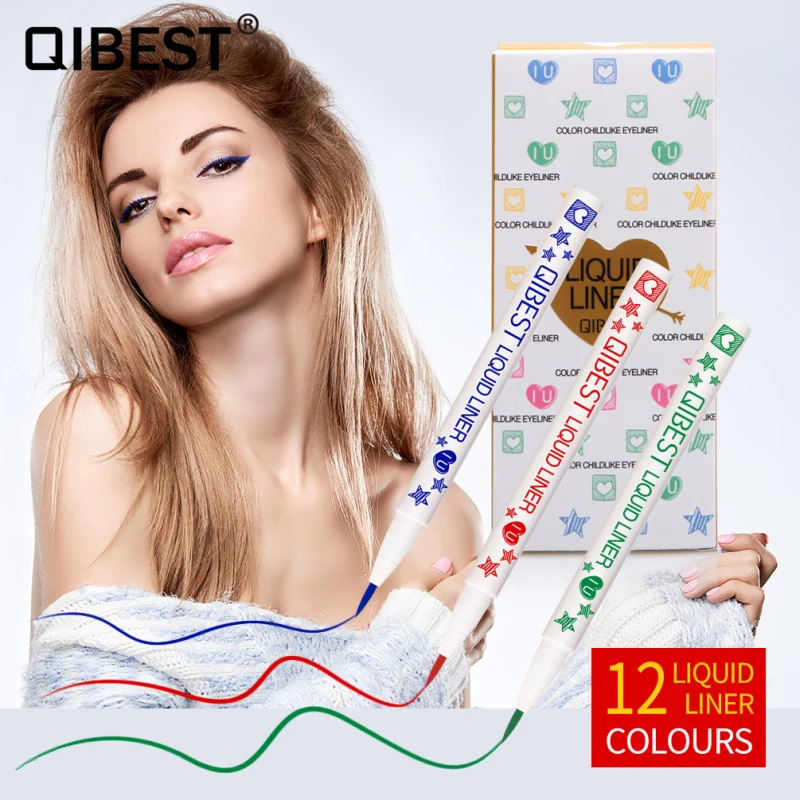 Black Eyeliner Pencil Waterproof Lasting Cat Eyes 12 Colors Eyeliner Eyeshadow Pen Cosmetic Makeup Tools Wholesale TSLM1