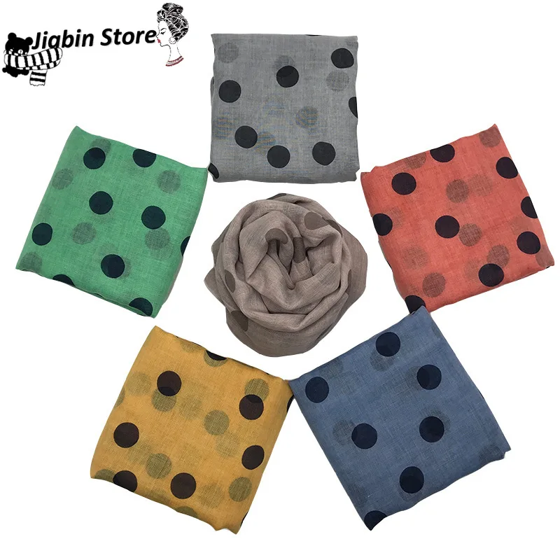 

New Stylish Women Polka Dot 6 Colors viscose Long Soft Wrap Scarf Shawl Scarves Casual Elegant Scarve high quality