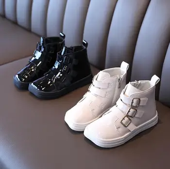 

Kids Martin Boots New Autumn Winter Boots For Boys Girls Sneakers Non-slip Leather Plush Warm Princess Snow Boots For Children