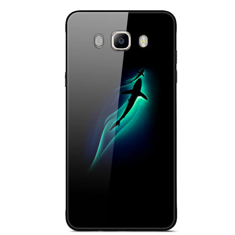 55 Для samsung Galaxy J7 J710 чехол из закаленного стекла с изображением планеты и космоса, стеклянный чехол для задней панели, чехол для samsung J7, J710 Capa - Цвет: 55