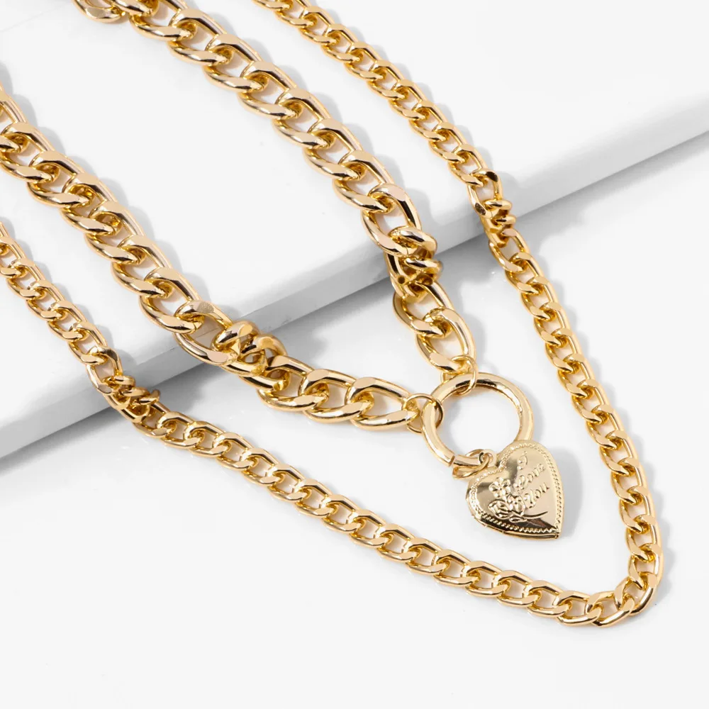 

Hip Hop Jewelry Men Women Exaggerated Cuban Thick Chain Choker Necklaces Punk Statement Gold Chain Long Necklace for Rock Rapper