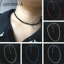 Модные 14 Разноцветные Хрустальные Бусы короткое ожерелье для женщин сексуальная цепочка ключицы женская свадебная цепочка невесты Bijoux
