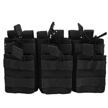 

600D Tactical Magazine Pouch Portable Triple Pocket Military Bullet Holster Ammo Carrier Drawstring Pouch for Hunting Shooting