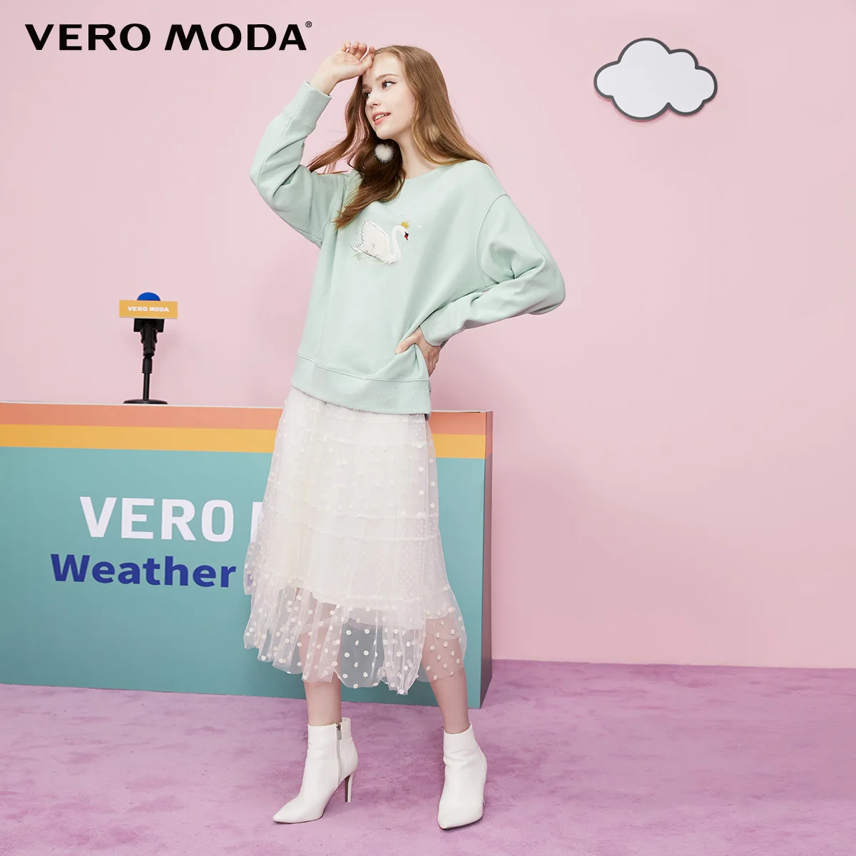 Vero Moda Женская Толстовка свободного кроя с длинными рукавами и открытыми плечами | 319333516