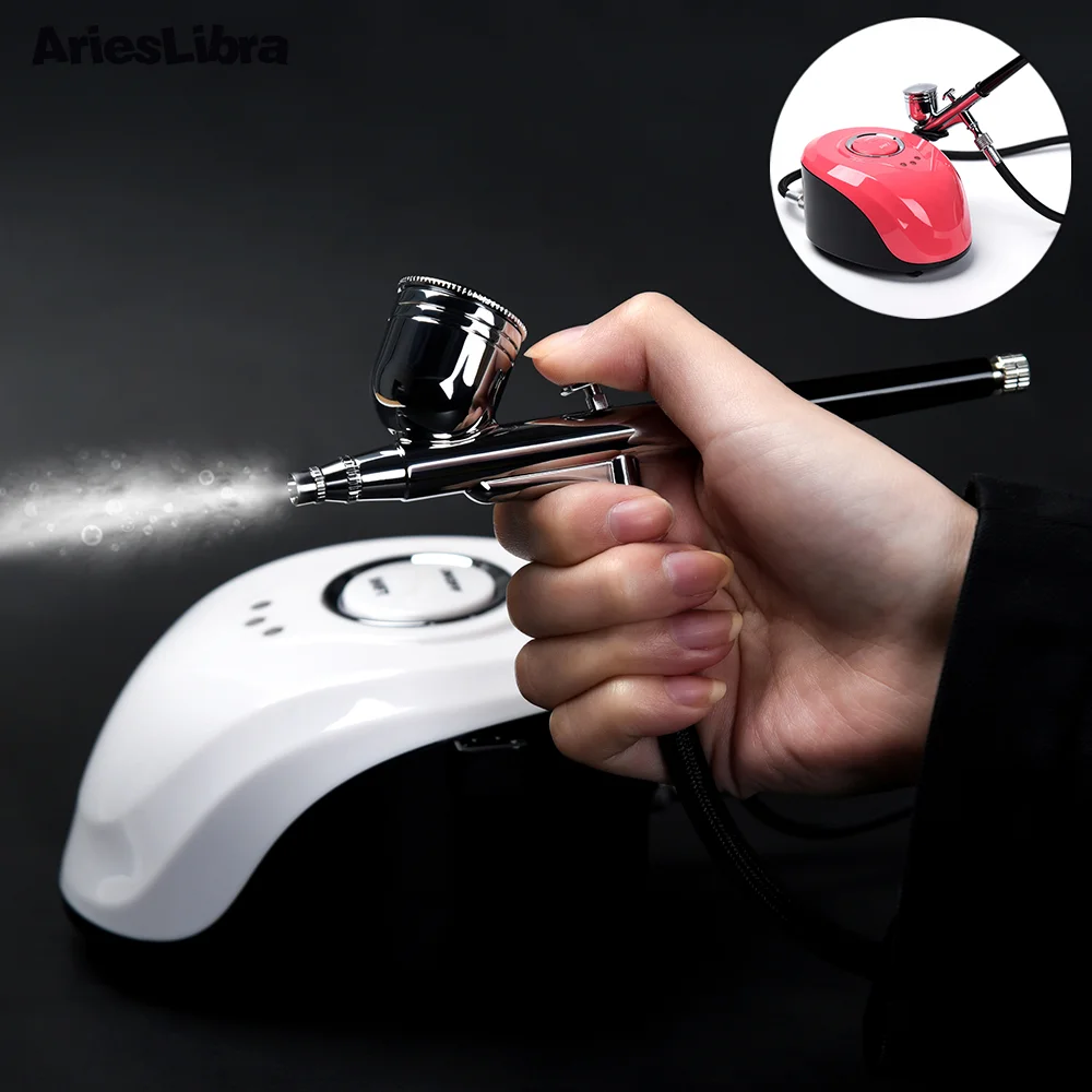 

Dual-Action Spray Gun Airbrush with Compressor 0.2mm 0.3mm 0.4mm Nozzle Airbrush Kit For Nail Art Make Up Model DIY Painting