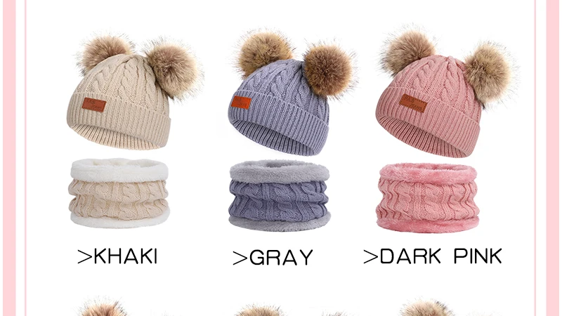 new Cute Toddler Kids Girl&Boy Baby Infant Winter Warm Crochet Baby Cute Winter Kids Baby Hats Keep Warm Set Cute Hat Scarf