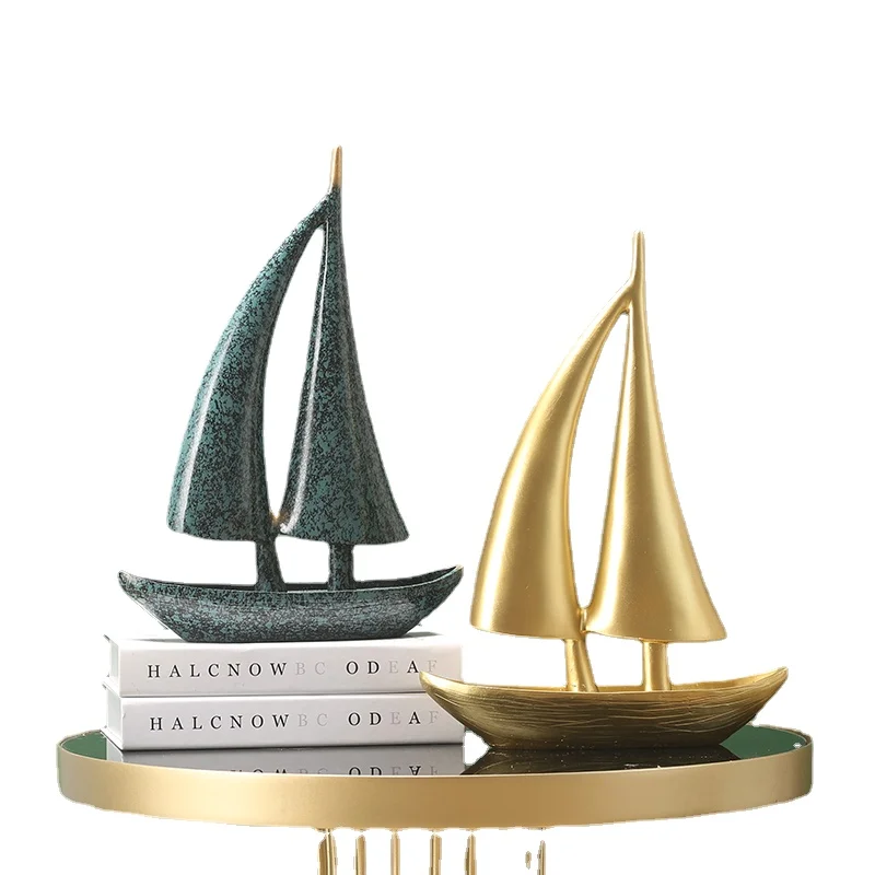

Luxury Ornaments Home Decoration Accessories for Living Room Wine Cabinet Decoration Smooth Sailing Resin Charms Friend Gift A