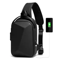 OZUKO borsa a tracolla rigida da uomo borsa a tracolla multifunzione antifurto TSA borse a tracolla maschili senza chiave borsa da viaggio corta USB nuovo