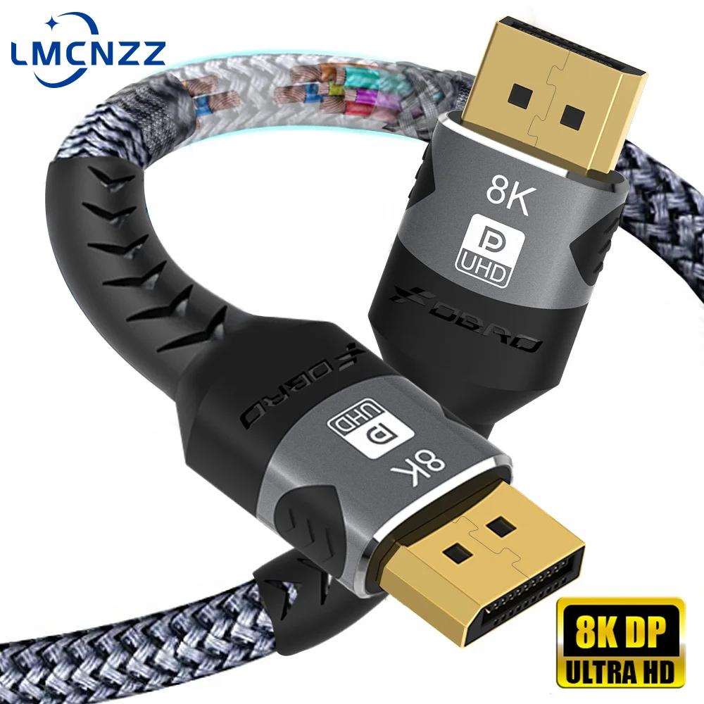 Fdbro dp 1.4 Cabo Displayport Cabo 8k @ 60hz 4k @ 144hz Hdr Expositor Porto Adaptador para 3080 tv Vídeo Computador Portátil tv Monitor de Jogos