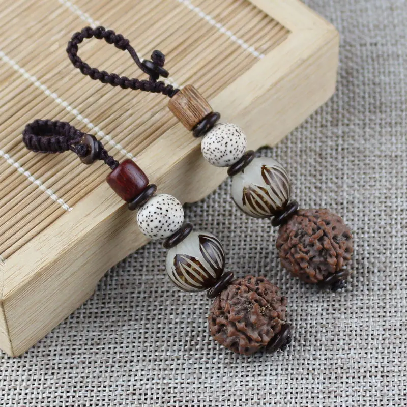 Креативный брелок для автомобиля подвеска Bodhi корень Jingang луна и звезды Pipal Tree Seed Key Chain аксессуары
