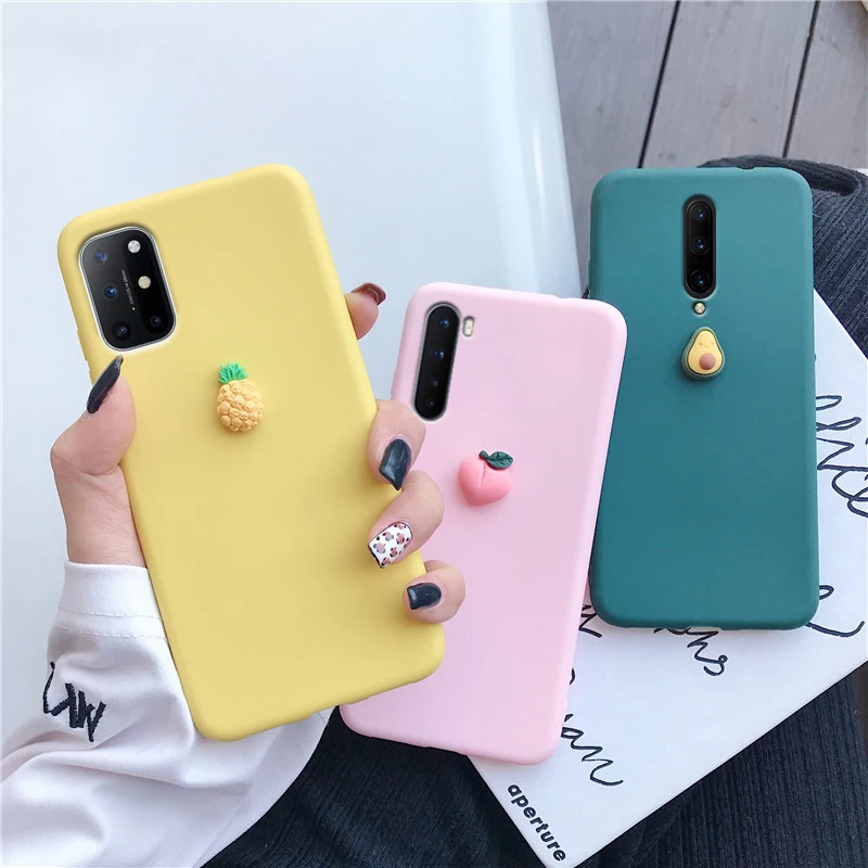 3D милый фруктовый силиконовый чехол для oneplus 8t 8 nord 7t 7 pro 7tpro 7pro 6t 6 5t 5 карамельных
