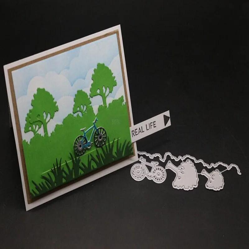  Riding bicycle metal cutting dies stencil for Scrapbooking albulm DIY Paper Cards Making Craft Invi - 4.0004E+12