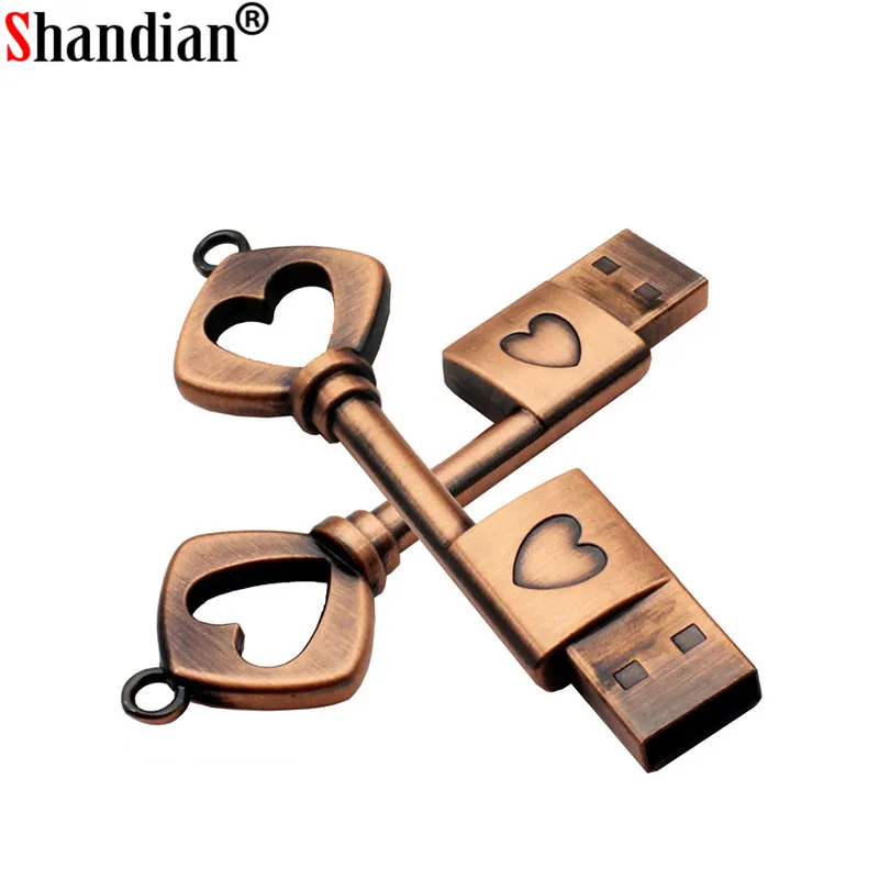 Creative Heart-Shape Key Pen USB 2.0 Flash Drive 8GB 16GB 32GB 64GB Memory Stick