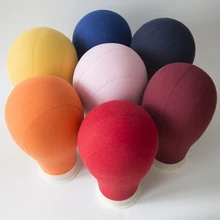 Цветной манекен для изготовления париков 22/23 Средний размер держатель подставки для парика холст покрытый блок головок Розовый Оранжевый Черный Красный голова