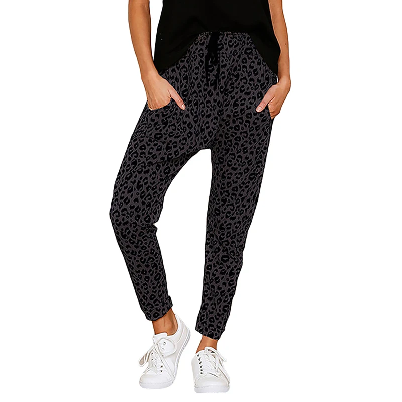 cropped leggings Women Sweatpant Casual Leopard Print Drawstring Elastic Waist Workout Fitness Active Joggers Pants With Pockets capri jeans Pants & Capris