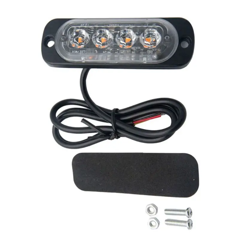 

4Led Strobe Warning Light Strobe Grille Flashing Lightbar Truck Car Amber Lamp LED technology reduces power consumption
