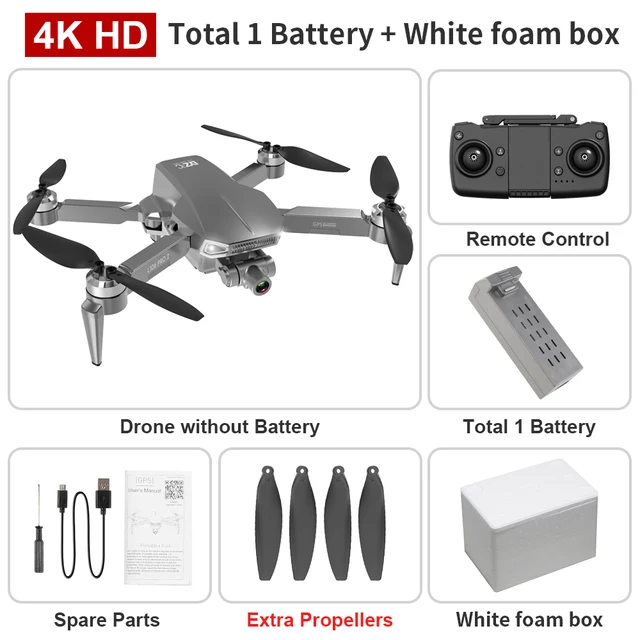 L106 Pro GPS Drone 4K Dual HD 2-Axis Anti-Shake Gimbal Profession Quadcopter Aerial Photography Brushless Foldable RC Helicopter