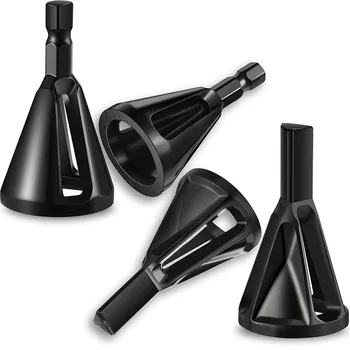 

4 Pieces Deburring External Chamfer Tool CR12 MOV Remove Burr Tools, Hex and Triple-cornered Shank Burr Remover for Repairing Bo