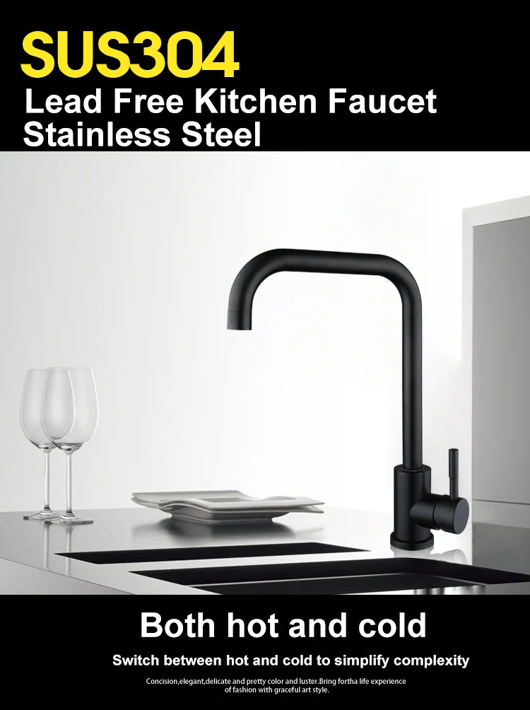 stainless steel kitchen faucet with tap for drinking sink faucet matte black mixer  tap for  kichen