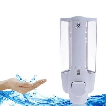 

350ml Wall Mounted Shampoo Soap Dispenser Bathroom Shower Manual Liquid Lotion Pump