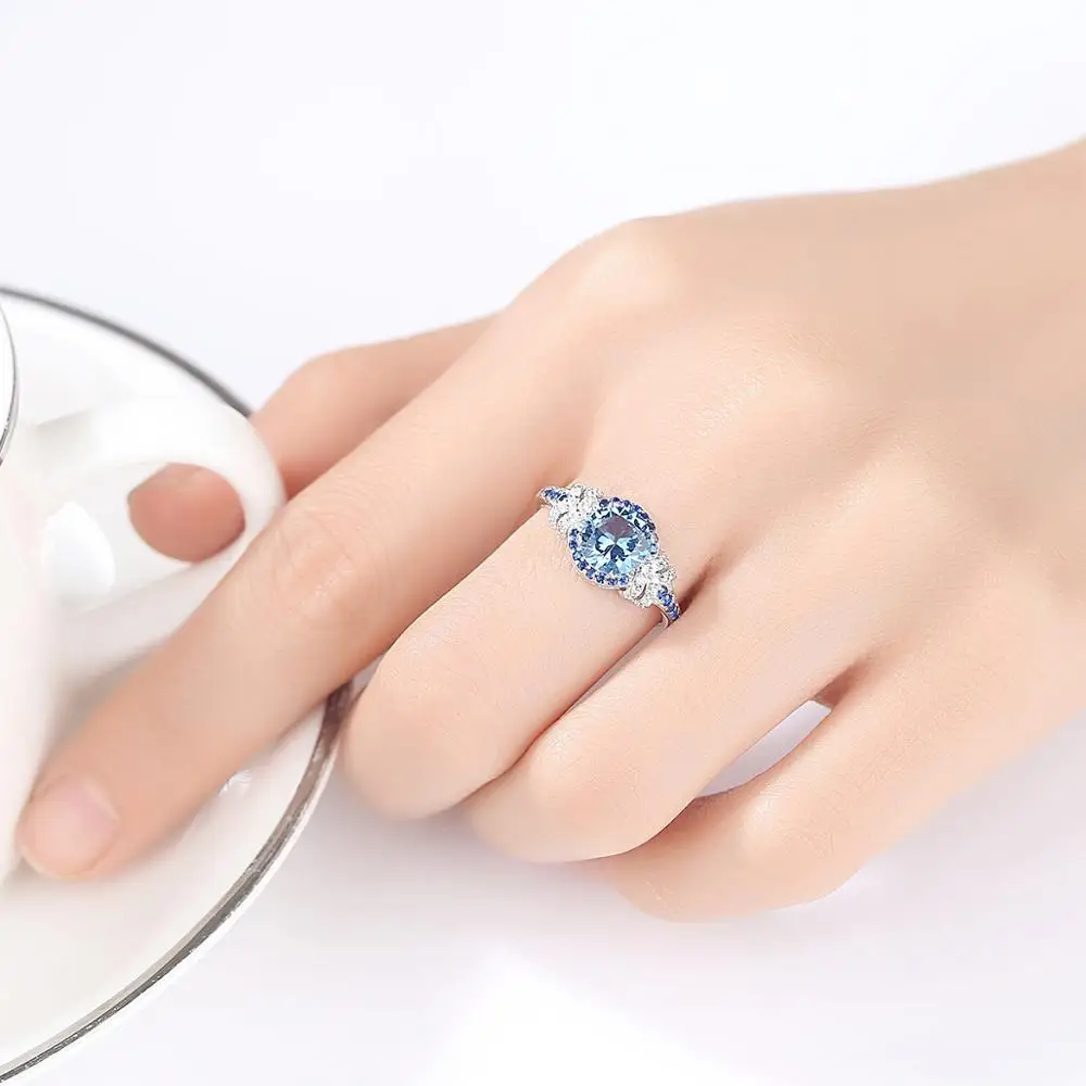 Fenchen Big Pure 925 серебряное с сапфиром драгоценные камни кольца для женщин прекрасное ювелирное дело Свадебные Anillos аксессуары AR129