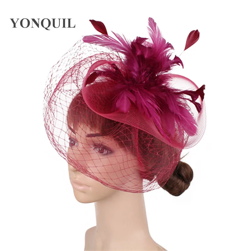 Hair accessories bridal hair accessories fascinator hats handmade wedding tulle fascinator hat mesh accessories bride headwear nylon headdress for women party dinner