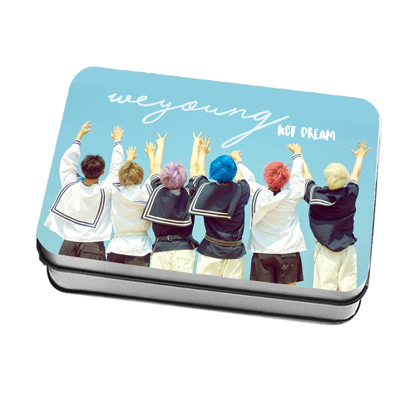 Kpop хип-хоп NCT DREAM Mini Album 1 WE YOUNG Lomo Polaroid Фотокарта Мода NCT вентиляторы подарки металлическая коробка 40 шт. карты Прямая