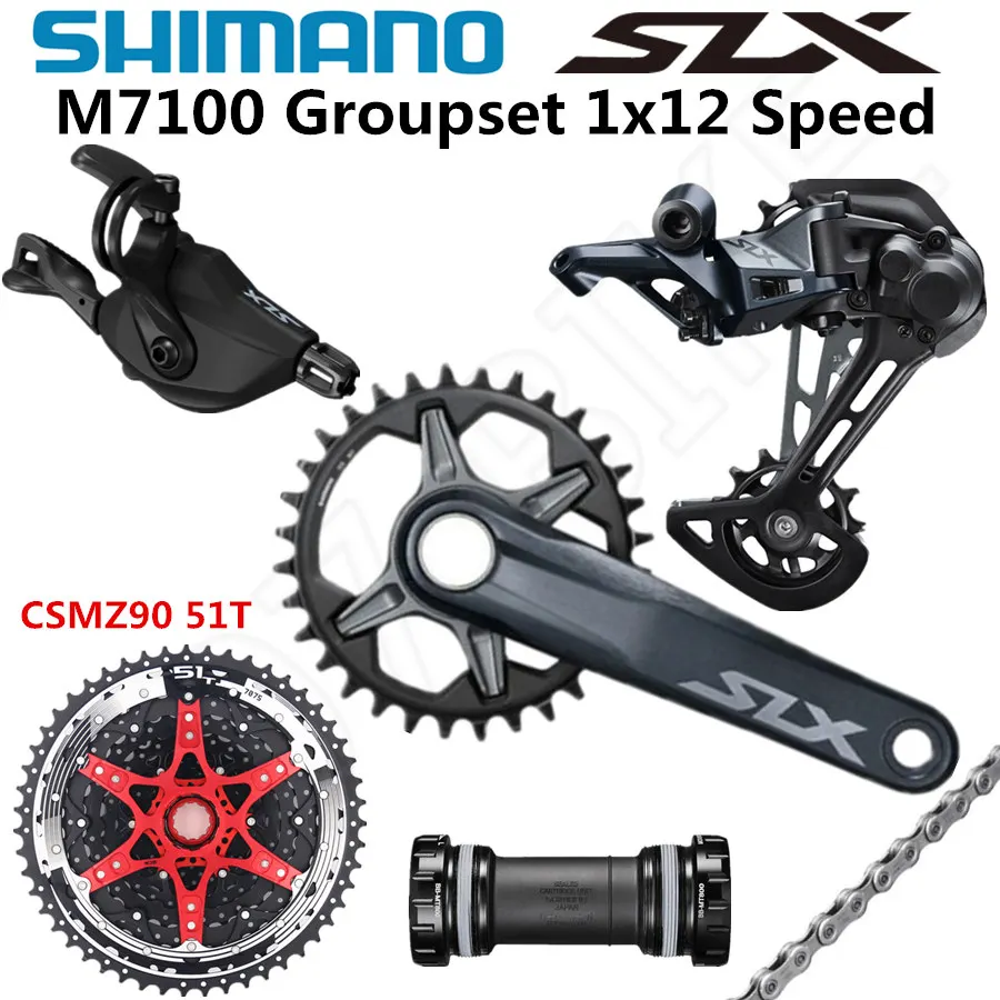 SHIMANO DEORE SLX M7100 набор групп 32T 34T 36T 170 175 мм шатун для горного велосипеда 1x12-Speed CSMZ90 M7100 задний переключатель