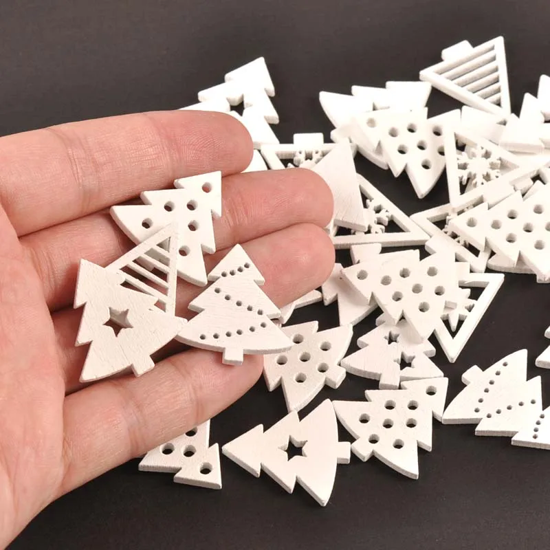 20mm Összecsap Fa- Fehérítőszer snowflakes karácsonyi Dísztárgyak Karácsony medálok diy scrapbooking kézműves Új Év haza decorations