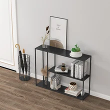 Consola de suelo de hierro forjado, mesa lateral de pared, estante Simple para sala de estar, estante de almacenamiento de lujo para oficina, soporte de exhibición