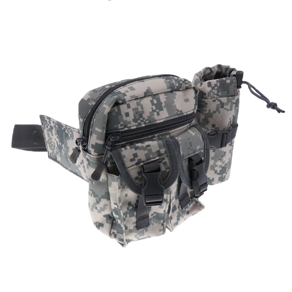 Outdoor Bags Outdoor Camo Gear Waist Fanny Pack Mens Tactical Hunt Camp Hiking Bottle Bag 