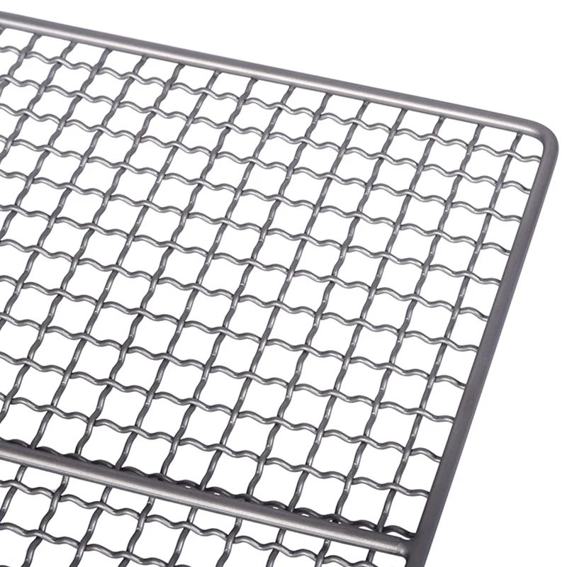 Titanium Charcoal Bbq Grill Barbecue Grill Durable Net Plate Camping Tableware