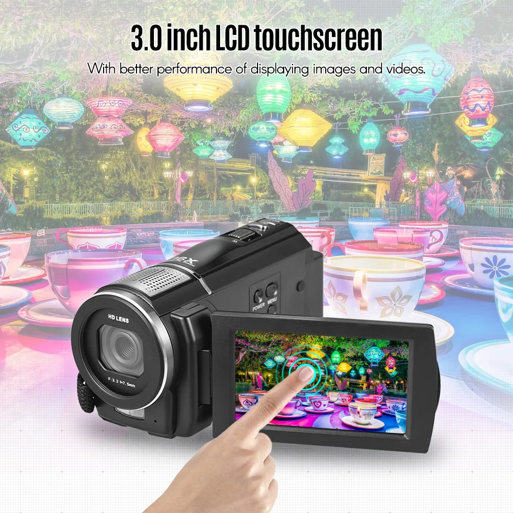 Andoer HDV-F5 24MP 16X цифровой зум 3,0 дюймов lcd сенсорный экран 1080P Цифровая видеокамера DV рекордер видеокамера с батареей