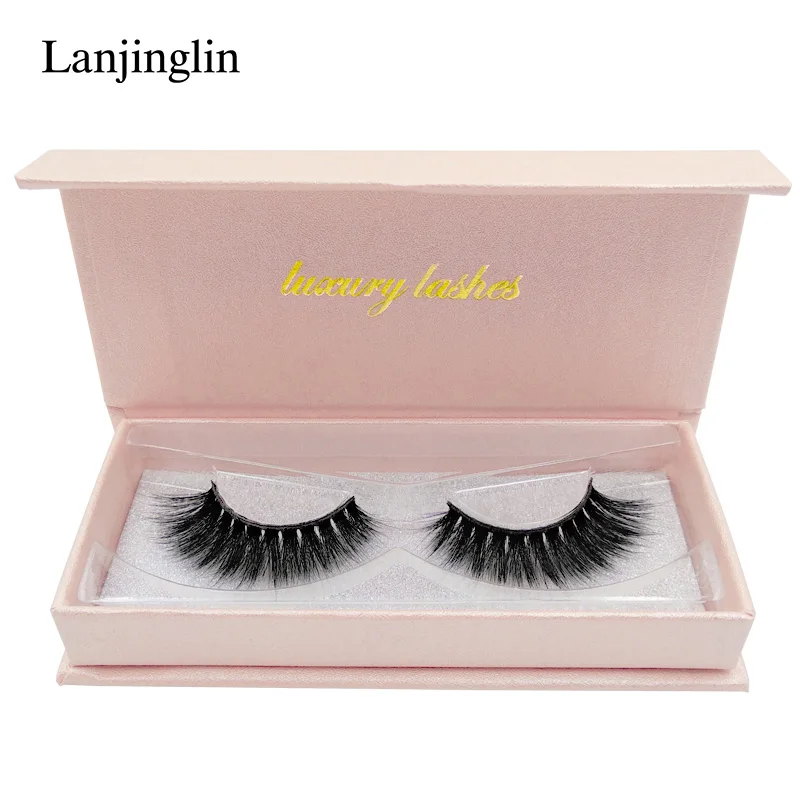 LANJINGLIN, 1 коробка, 3d, норковые ресницы, мягкие, пушистые,, безжалостные, ресницы, 3d, ручная работа, накладные ресницы, макияж, удлинение - Цвет: 61S