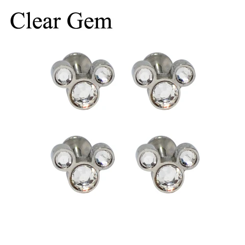 4pcs16g опал серьги серьга для верхней части уха Orelha штанга в ухо украшение для козелка хрящевой пирсинг губная серьга-гвоздик G23 Титан Сталь бар - Окраска металла: 4pcs Clear