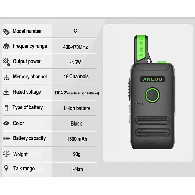 5 шт. мини-рация ANEOU-C1 5 Вт 16CH UHF 400-470 МГц двухстороннее радио для Baofeng UV-82 приемопередатчик Ham Радио ручная рация Cb 400