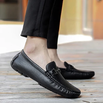 

Big size 39-48 Men'S Genuine Leather Casual Shoes Outdoor Men Loafer Moccasins Men Loafers Leather Casual Boats Shoes w5