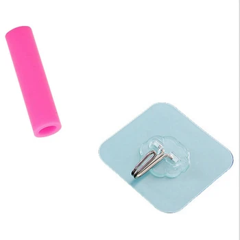 

1x Hook Strong Adhesive Bearing Hooks Seamless Sucker Hook & 10Pcs Assorted Colors Reusable Silicone Straws Tips Covers