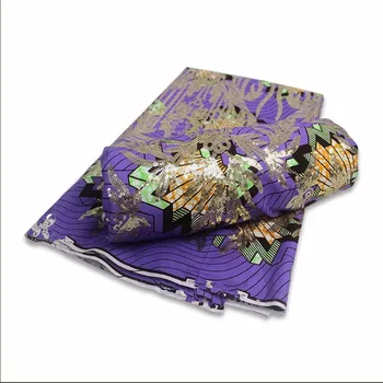 

Nigerian Lace Fabrics ASO EBI African Cotton Print Ankara High Quality Veritable sequins Wax pagne africain hot wax Veritable