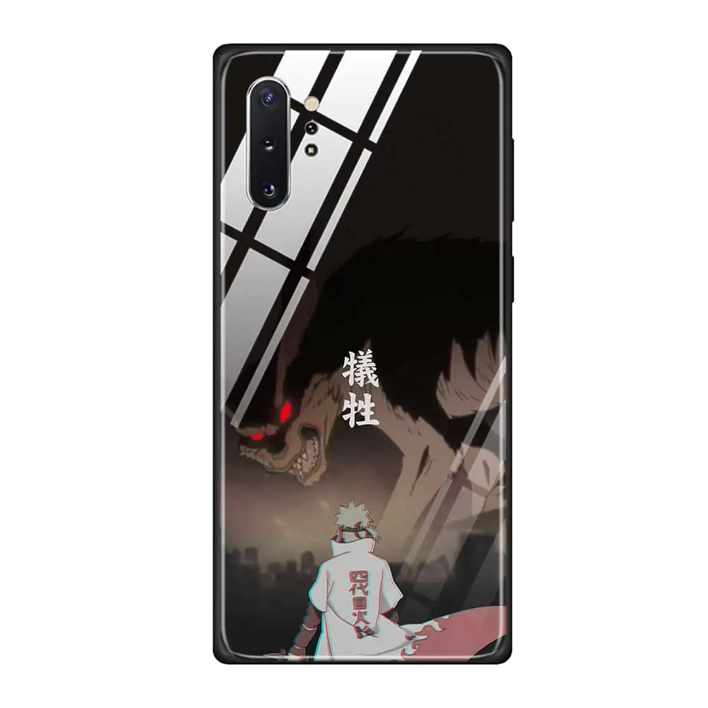 Чехол для телефона из закаленного стекла для Samsung Galaxy S10 S10E S9 S8 Note 9 10 105G Plus A50 A30 TPU Мягкий край чехол аниме Наруто - Цвет: T14