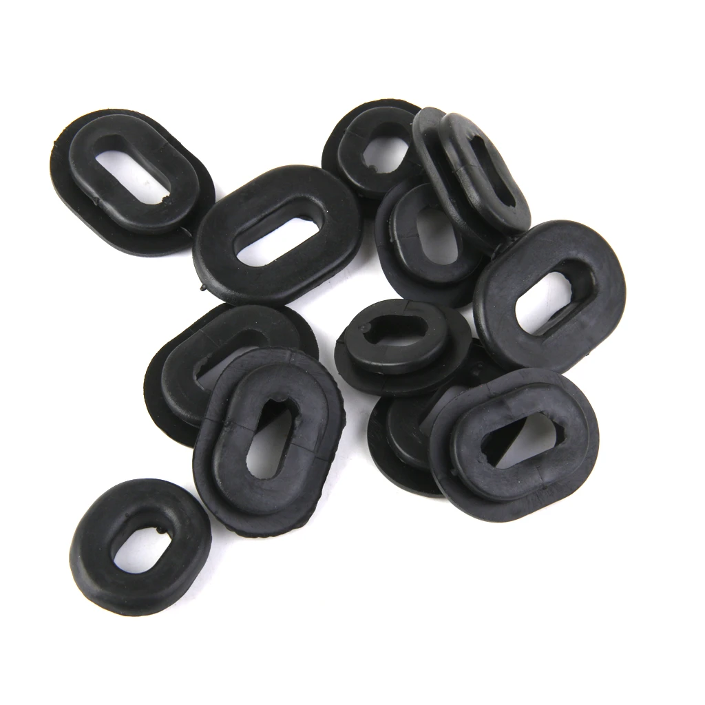 24pcs Rubber Grommet Single Side Panel Fairings Washer for Honda Motorcycle Body Fairing Cowling Repair, Black