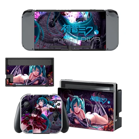 Hatsune Miku Виниловая наклейка для Kind переключатель NS консоль контроллер японские персонажи аниме наклейки украшения - Цвет: YSNS1042
